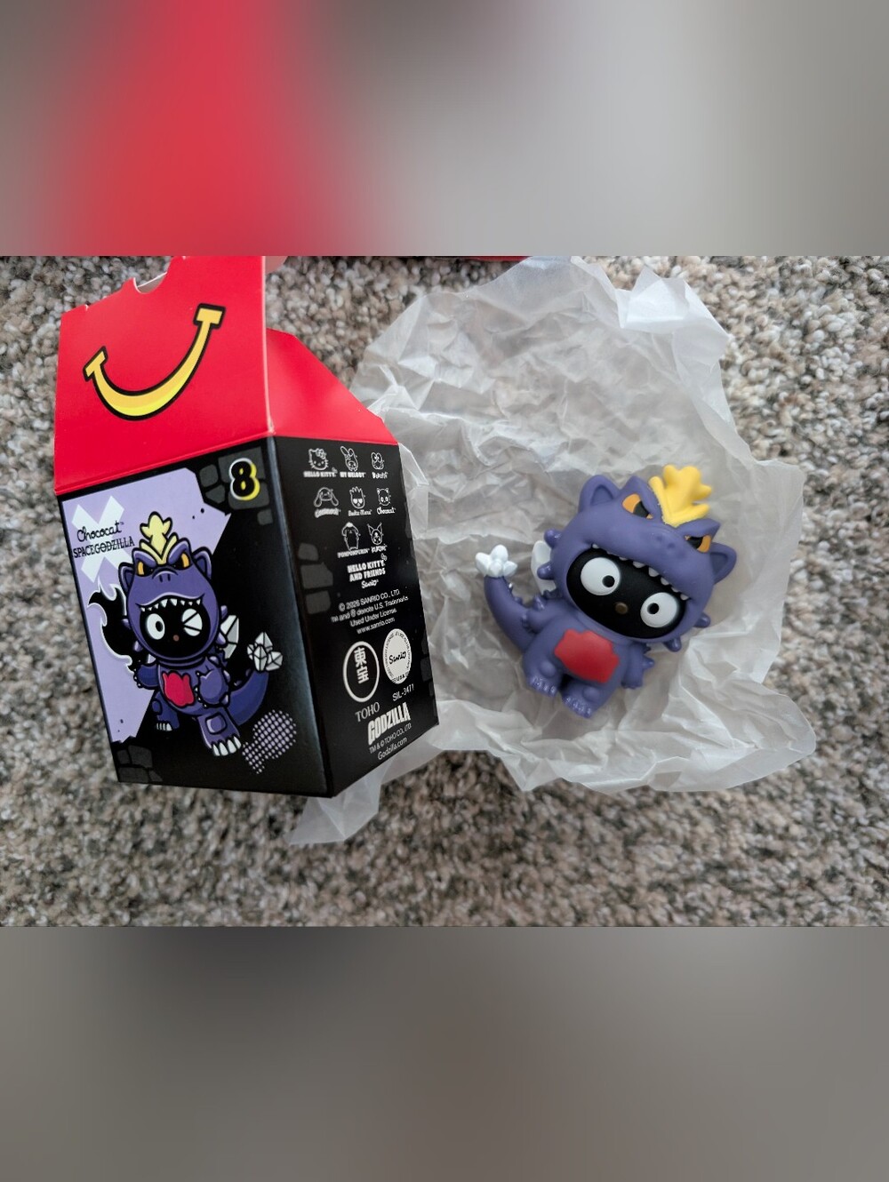NIB 2026 McDonald's Hello Kitty Godzilla happy meal toys #7 & #8 Rodan Chococat - Picture 4 of 4
